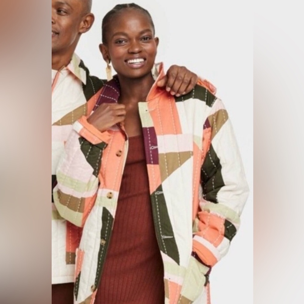 Gee’s Bend Collab Target Black History Patchwork Quilted Jacket in Peach Multi